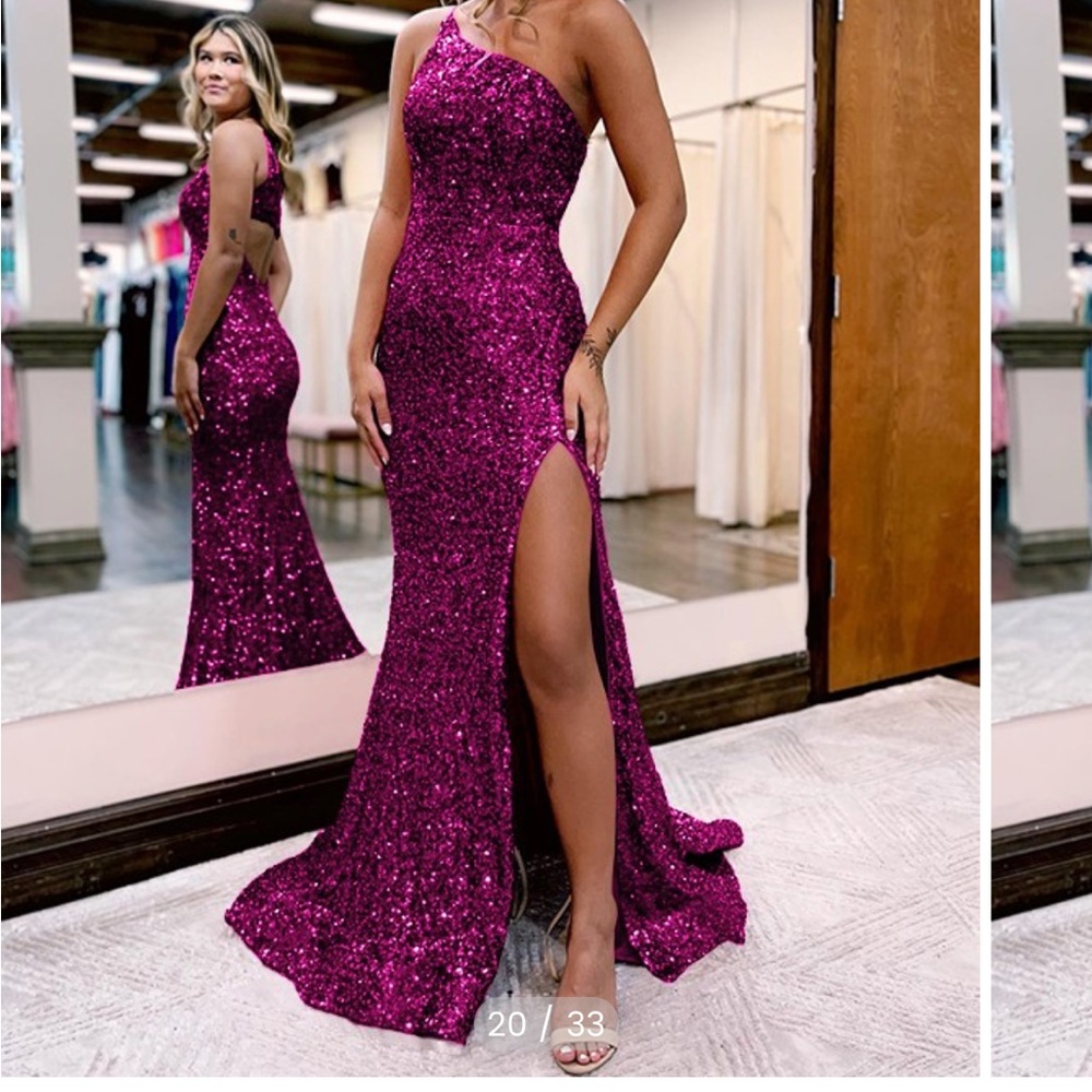 trumpet/ mermaid velvet sequins one-shoulder sleeveless sweep/ brush train PROM